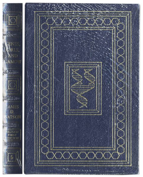 James D. Watson ''Genes, Girls, and Gamow'' Signed Book -- Easton Press Edition, Leather Bound & 22kt. Gold Detailing -- Fine