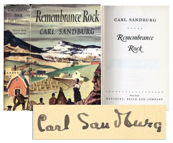 Carl Sandburg Signed First Edition of ''Remembrance Rock''