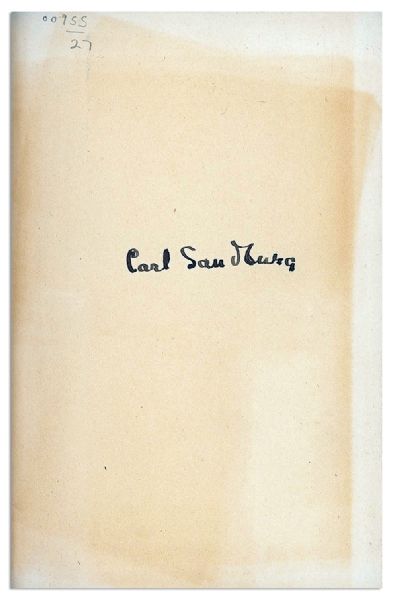 Carl Sandburg Signed First Edition of ''Remembrance Rock''