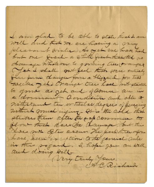 Lincoln Assassination Letter From Policeman Who Hunted Conspirators -- ''...as to the...disposition of the remains of J. Wilkes Booth...''