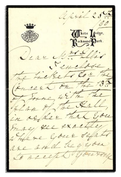 Mary Adelaide 1890 Autograph Letter Signed -- Mother of Queen Mary