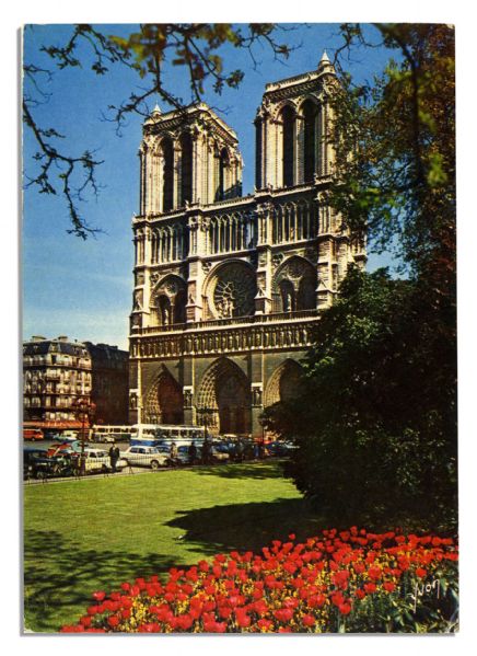 Rose Kennedy Handwritten Postcard From Paris -- ''...Came over here for a change while all the family is with Joe...'' -- 1952