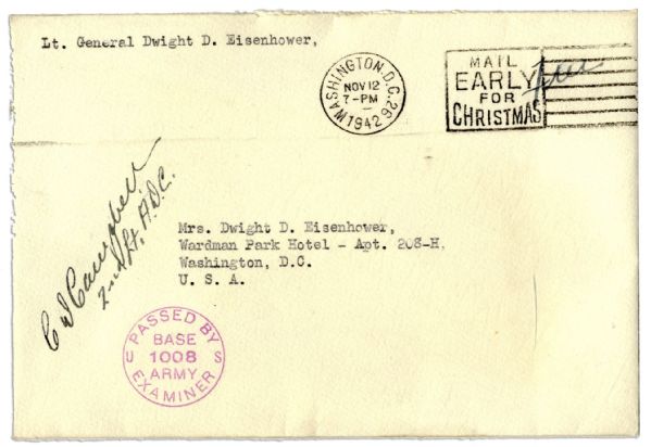 Eisenhower WWII Autograph Letter Signed From Operation Torch Headquarters in Subterranean Gibraltar -- ''...the days go so fast I can't even keep track of them! I'm always on the jump...''