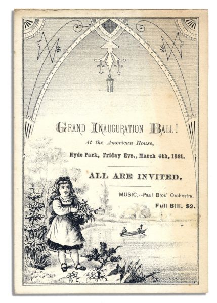 Dance Card From a Ball Held for James Garfield's 1881 Inauguration