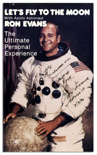 Apollo 17 Astronaut Ron Evans Signed Flyer, ''Let's Fly to the Moon''
