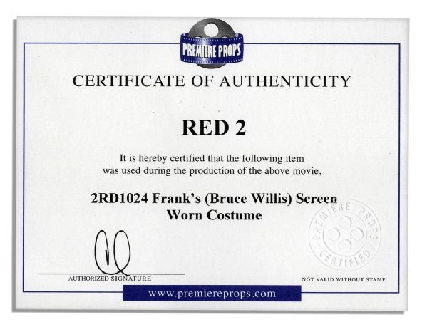 Bruce Willis Screen-Worn Custom Dress Shirt From ''Red 2''