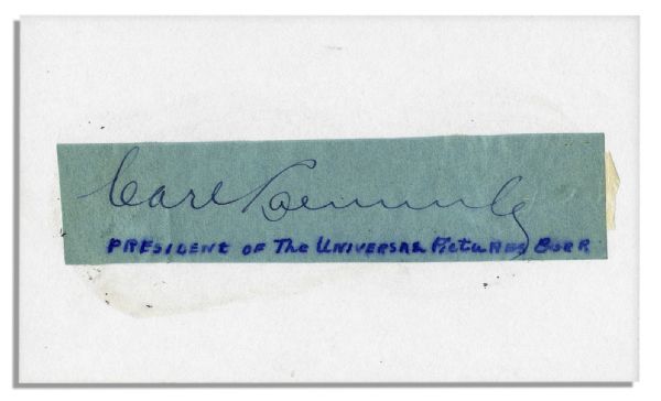 Universal Studios Founder Carl Laemmle's Signature