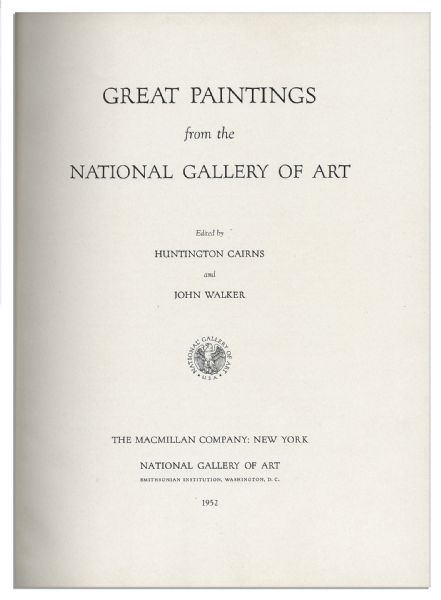 President Lyndon B. Johnson Signed National Gallery Book of Artwork
