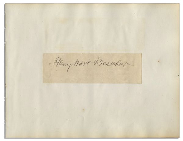 Social Reformer Henry Ward Beecher's Signature