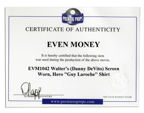 Danny DeVito Screen-Worn Hero Costume From ''Even Money''