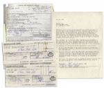 NFL Legend Bubba Smith Lot of Signed Documents -- Relating to His Finances & Acting Career