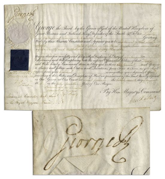King George III Document Signed During the War of the Third Coalition