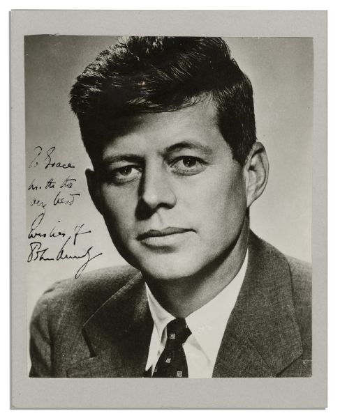 Senator John F. Kennedy Signed Photo -- Taken by the Acclaimed Photographer Philppe Halsman, Photo Appeared on Dustjacket for ''Profiles in Courage'' -- With PSA/DNA