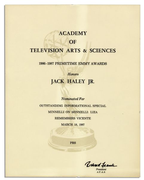 Emmy Award Nomination for a Liza Minnelli Television Special -- Awarded to Minnelli's Ex-husband Jack Haley, Jr. in 1987