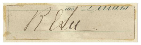 Robert E. Lee Signature -- Clipped From Signed Check