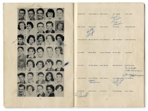 Lee Harvey Oswald Thrice-Signed Junior High School Yearbook & Signed Graduation Cap From 1955 Consigned to Us from a Classmate