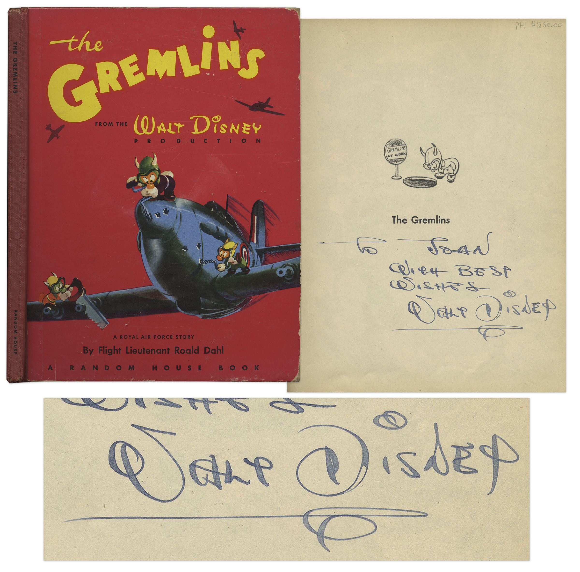 Walt Disney Autograph Walt Disney Signed Copy of ''The Gremlins''