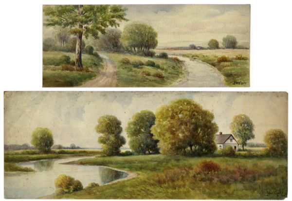 J.W. Clarke Watercolors -- Two in Total -- Signed by the Artist