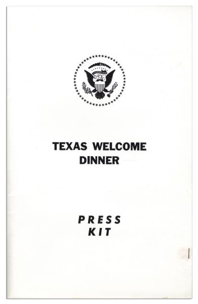 Press Kit & ''Working Program'' for the Dinner Welcoming JFK to Texas the Night of His Assassination