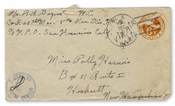 Rene Gagnon Autograph Letter Signed 4 Times -- Less Than 3 Months Before Iwo Jima -- ''...in this Island Paradise if it doesn't rain, its so windy you wish the heck it was raining...''
