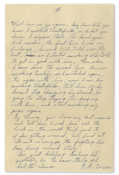 Rene Gagnon Autograph Letter Signed 8-Times -- 2 Months Before Iwo Jima -- ''...I'm sure we won't be back for at least a year and a half...please don't give up hope...''