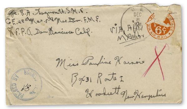 Rene Gagnon Autograph Letter Signed 8-Times -- 2 Months Before Iwo Jima -- ''...I'm sure we won't be back for at least a year and a half...please don't give up hope...''