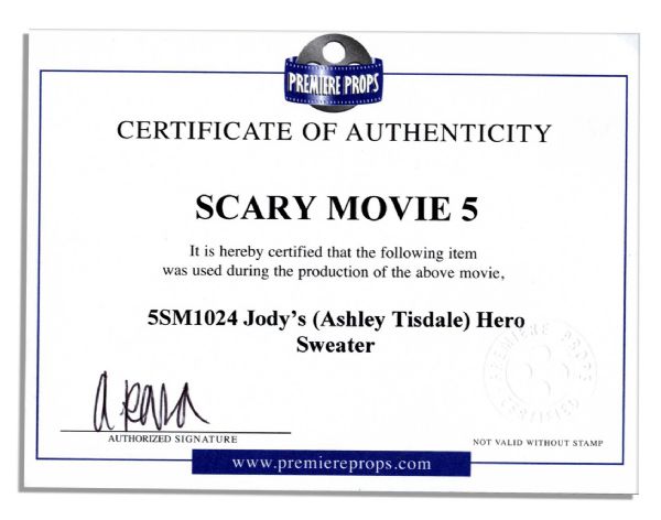 Ashley Tisdale Screen-Worn Hero Sweater From ''Scary Movie 5''
