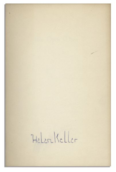 Helen Keller's Book of Poetry ''The Open Door'' Signed