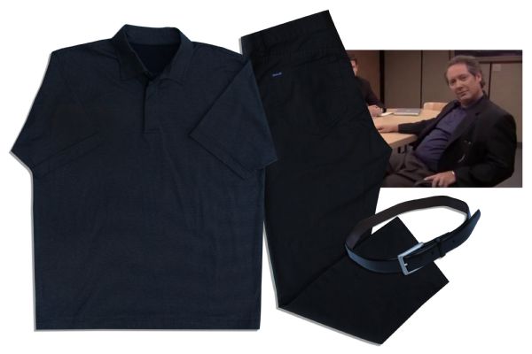 James Spader Screen-Worn Wardrobe From ''The Office'' -- Ermenegildo Zegna Polo Shirt, Pants & Belt -- With a COA From NBC Universal