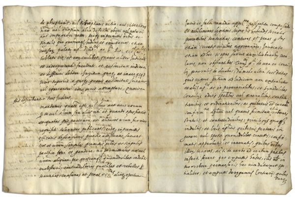 Papal Brief Manuscript From Pope Pius V -- Circa 1572