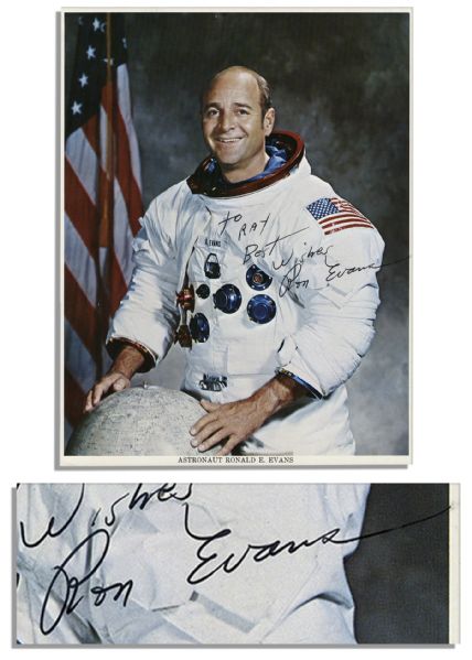 Ron Evans Signed 8'' x 10'' NASA Apollo 17 Photo