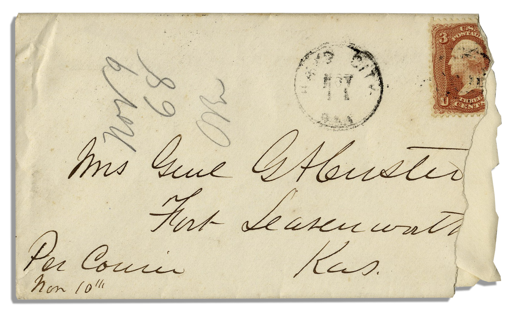 George Custer Autograph George Custer Envelope With a Full ''G.A. Custer'' Signature