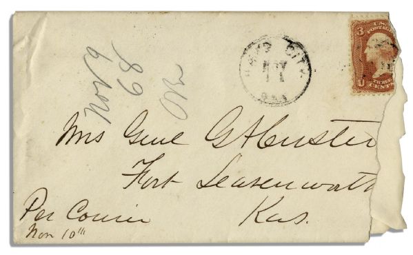George Custer Envelope With a Full ''G.A. Custer'' Signature