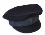 Captain Kangaroo Puppet Hat -- Peaked Cap Style Hat Handcrafted of Navy Blue Felt -- Measures 4 in Diameter -- Light Soiling to Band, Else Near Fine -- From Robert Keeshans Estate