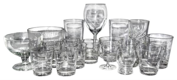Lot of Glassware Owned by Greta Garbo -- Collection of 18 Items