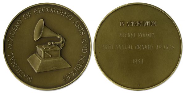 Grammy Medal Presented to Mickey Rooney in 1984
