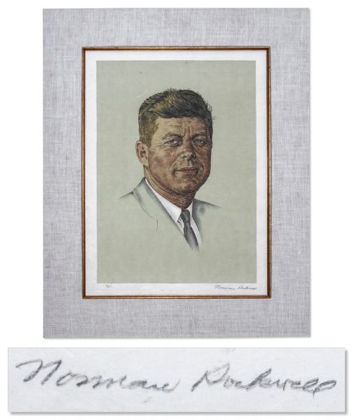 John F. Kennedy Portrait, Signed by the Artist Norman Rockwell -- One of Only 25 Artist Proofs