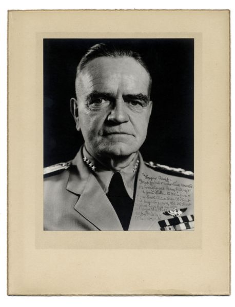 WWII Admiral William ''Bull'' Halsey Signed Photograph -- Inscribed to Jasper Acuff, ''wartime comrade [who] brought us brains, bullets, & fuel''