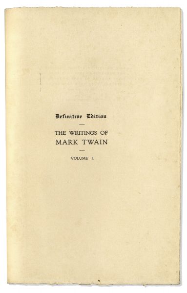 Mark Twain Signed ''Works'' -- Complete 35 Volume Set, Signed Both ''S.L. Clemens / Mark Twain'' in the First Volume