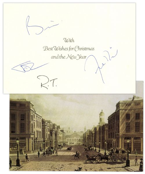 Queen Signed Holiday Card -- Signed by All Four Members of the Band Including Freddie Mercury -- With COA From Roger Epperson