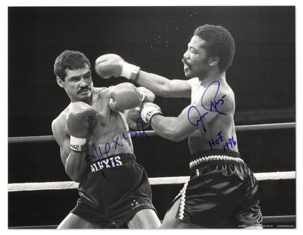 Alexis Arguello & Aaron Pryor Signed 14'' x 11'' Photo of Their ''Fight of the Eighties''