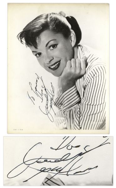 Judy Garland Signed 8'' x 10'' Photograph From ''A Star Is Born''