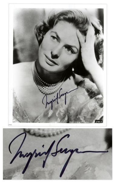 Ingrid Bergman Signed 8'' x 10'' Photograph