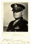 Five-Star General Hap Arnold Signed 8.5 x 11 Photo -- Dedicated to WWII Air Force General James Bevans