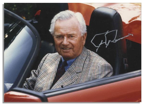 Signed 7'' x 5'' Photo of Legendary Automaker Ferdinand ''Ferry'' Porsche -- Near Fine