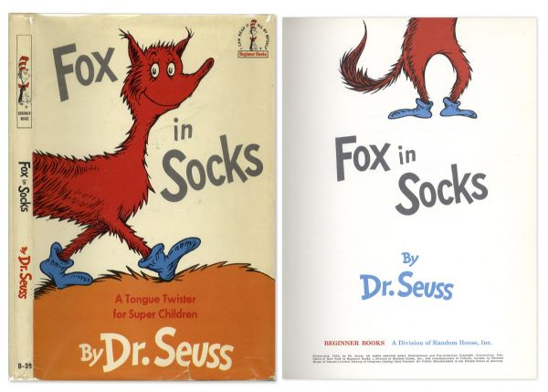 ''Fox in Socks'' by Dr. Seuss -- First Edition in Dustjacket
