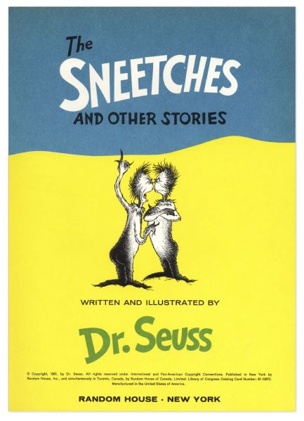 Dr. Seuss ''The Sneetches and Other Stories'' First Edition, First Printing