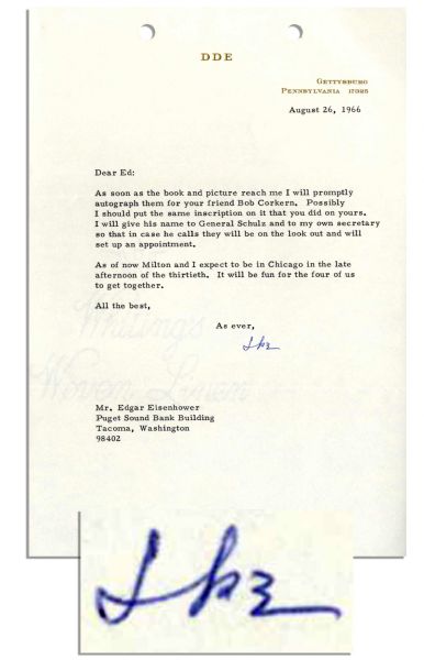 Dwight Eisenhower Typed Letter Signed -- ''...It will be fun for the four of us [brothers] to get together...'' -- 1966