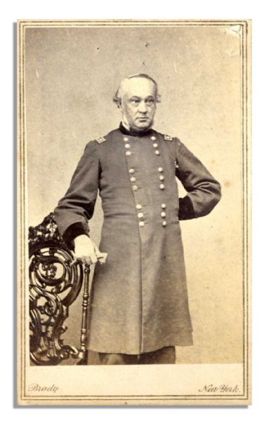 Union General Henry Halleck CDV Photograph -- Mathew Brady Backstamp
