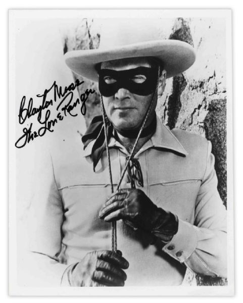 Clayton Moore 8'' x 10'' Signed Photo as The Lone Ranger -- Near Fine Condition